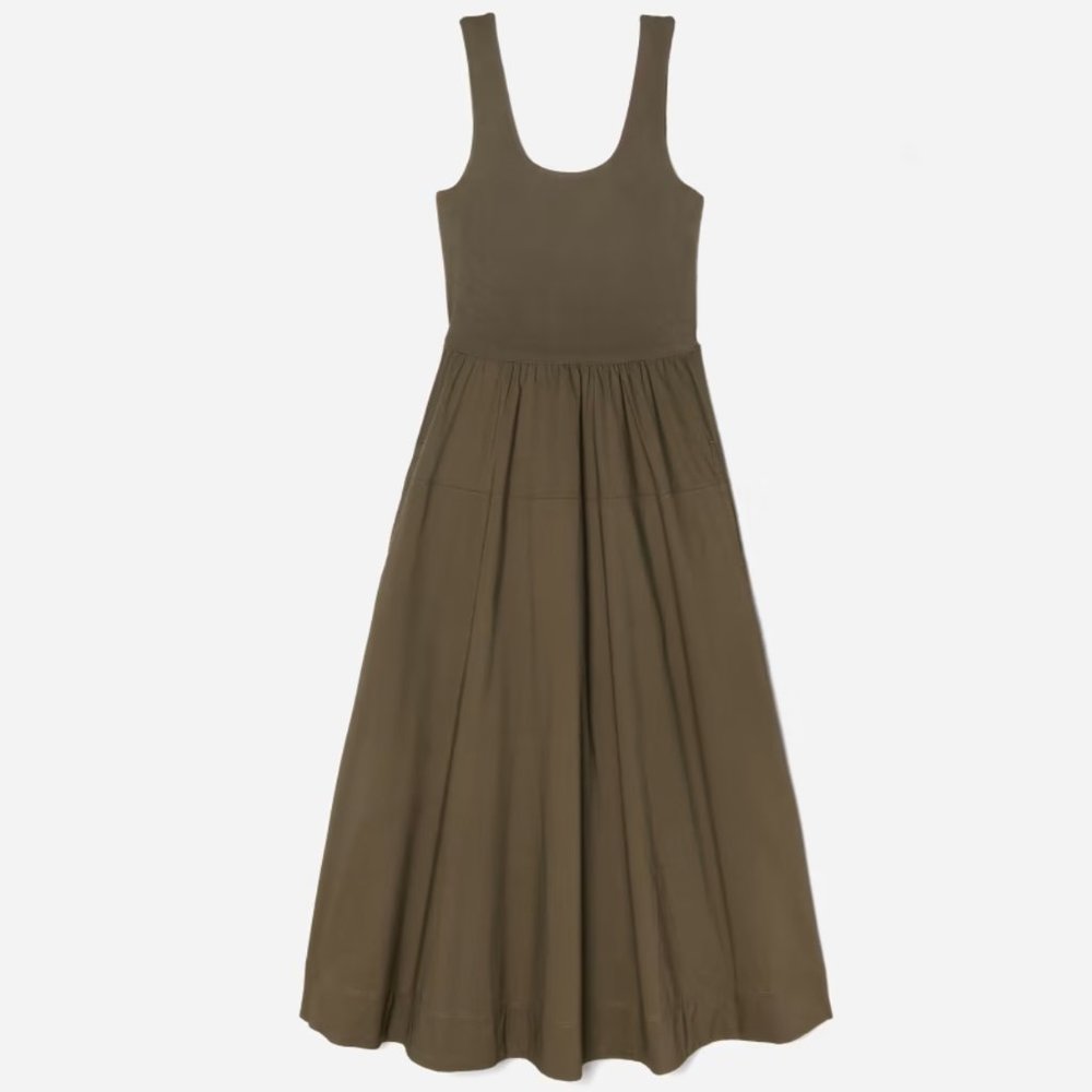 Everlane Riviera Midi Dress, Size Medium, Color Beech